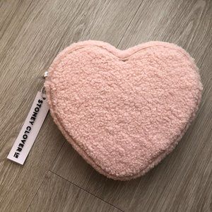 NWT Stoney Clover Lane Cozy Rose Sherpa Heart Pouch